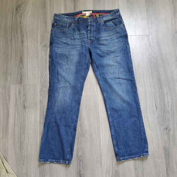 Carbon2Cobalt Jeans Mens 38 Blue Denim Straight Leg Selvedge - Picture 3 of 10